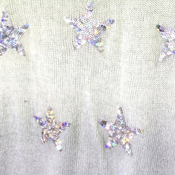 Wildfox Women’s Star Gazer Sweater White Label Sequin Stars Pastel Dip Dye Sz S - Picture 5 of 10